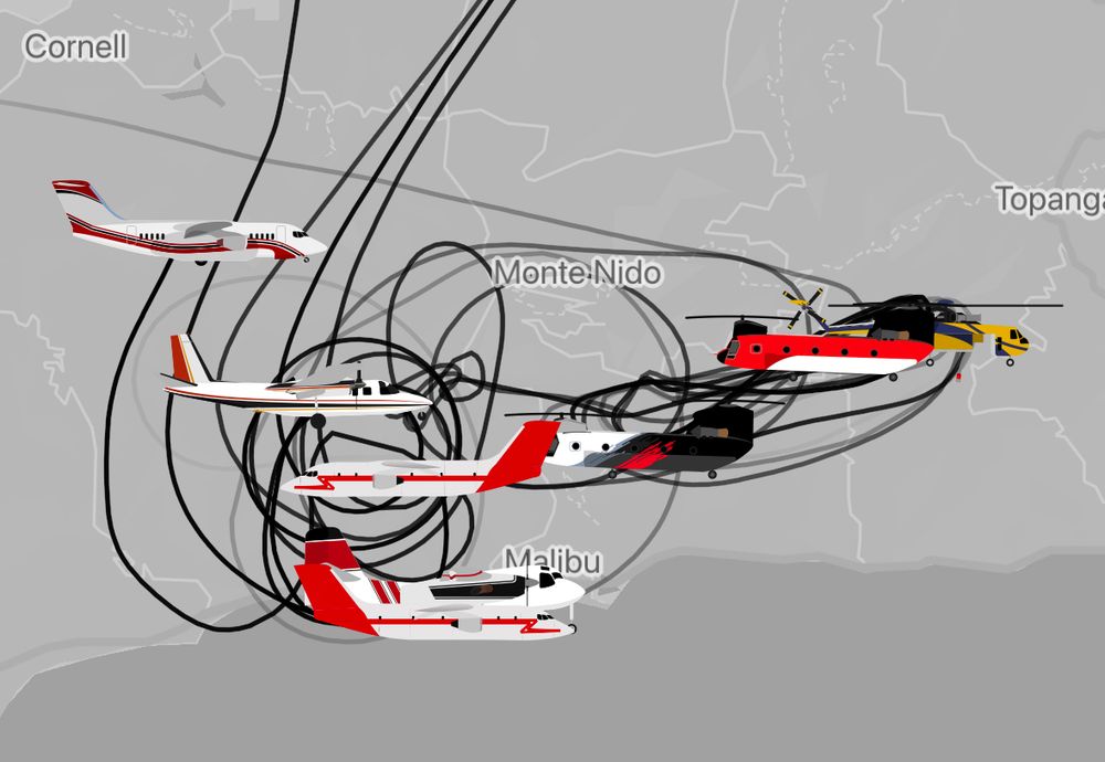 Image of Waterbomber App, showing radar with aircraft active over Franklin Fire