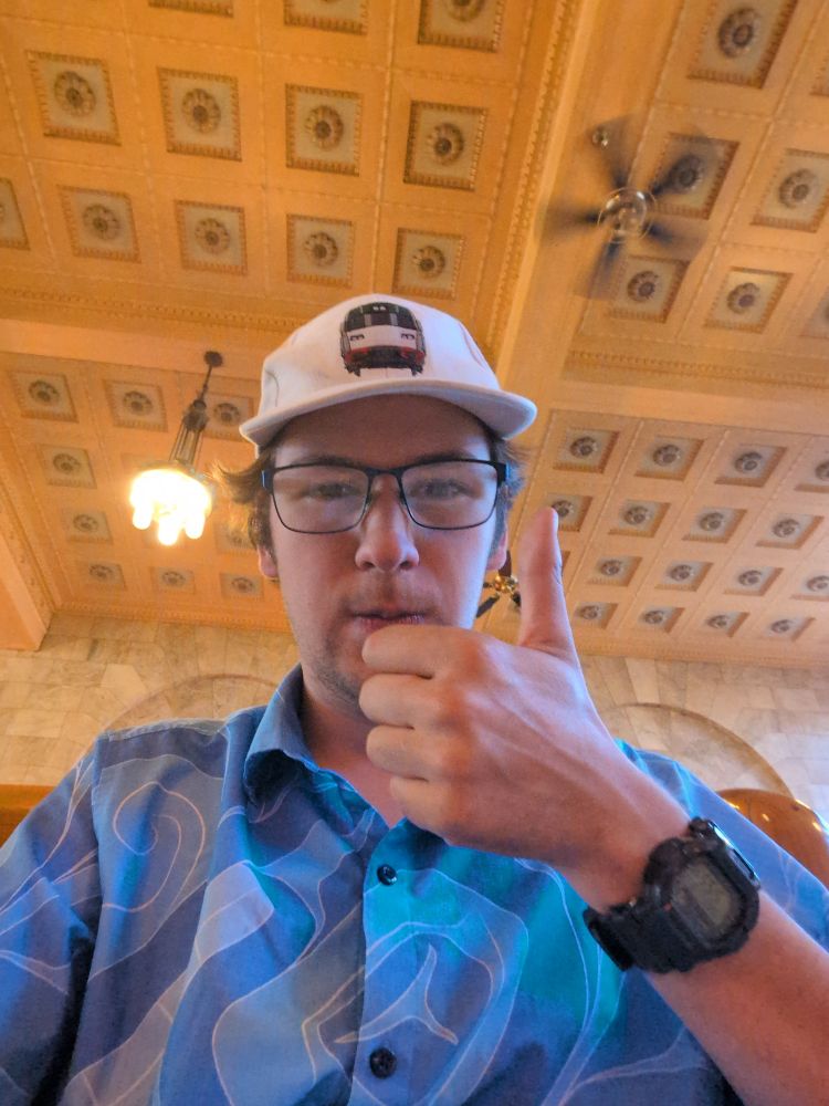 me giving the thumbs up in union station 