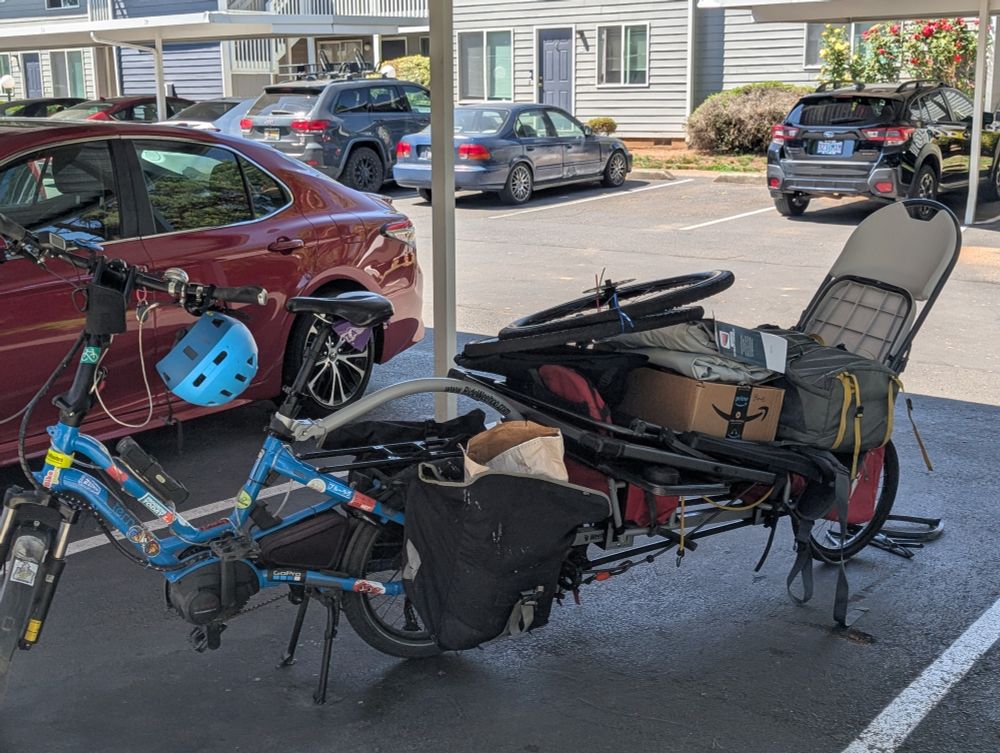 bike towing a buncha stuff