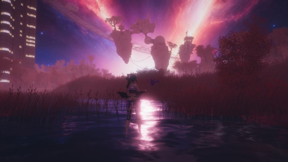 "Nature reclaims the ruins of a forgotten civilization"