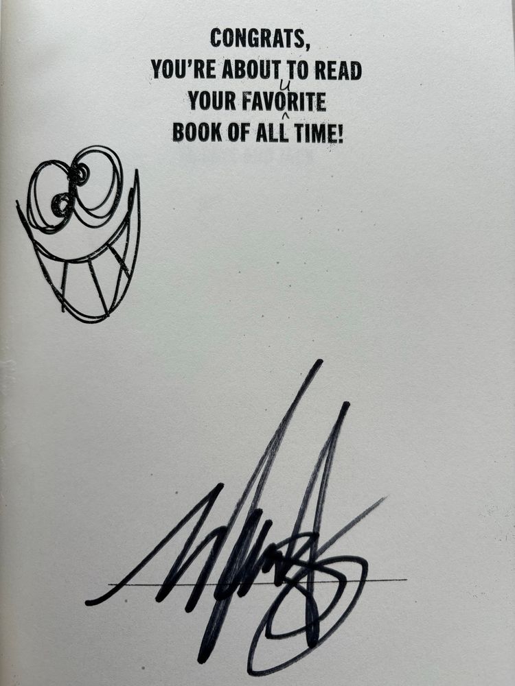 Book page signed by Mark Hoppus
