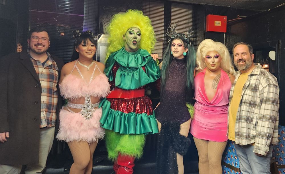 Image of me and my boyfriend with Candace Persuasion, Kori King, Lydia B. Collins and Gigi Glam after a show at Jacque's Cabaret in Boston, MA