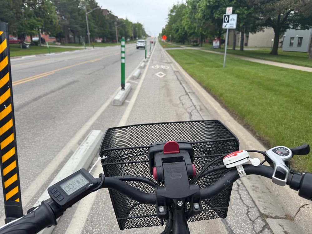 Protected bike lane. 