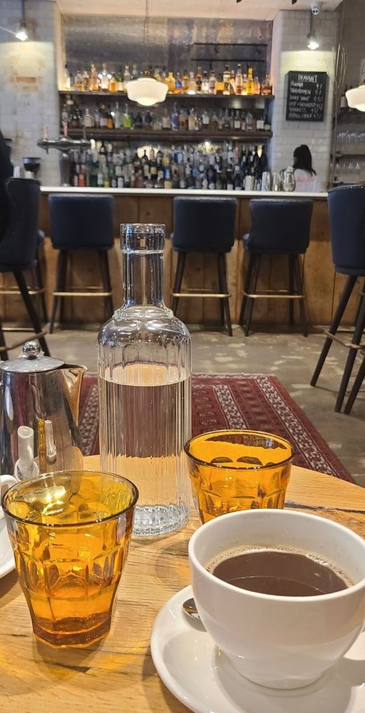 Water and coffee. 