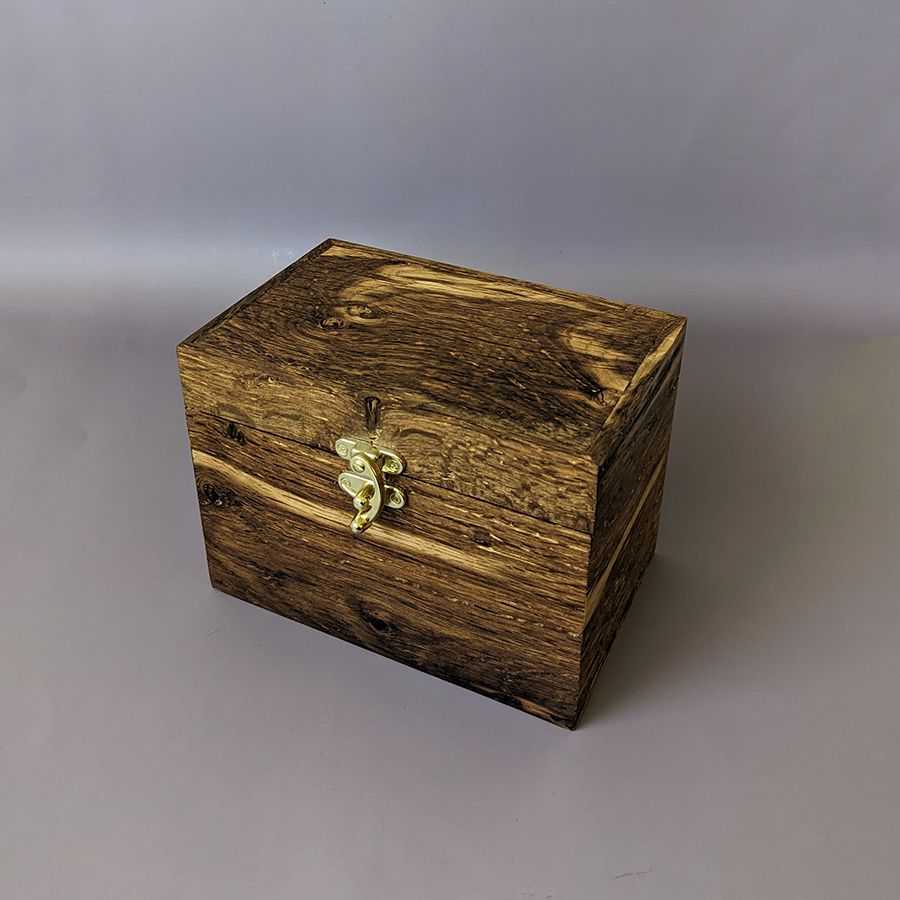 Oregon White oak is typically mostly "white" it has a light tan coloration, however in mineral rich soils it can take on mineral staining producing this stunning black/near black tones that settle in the grain. 