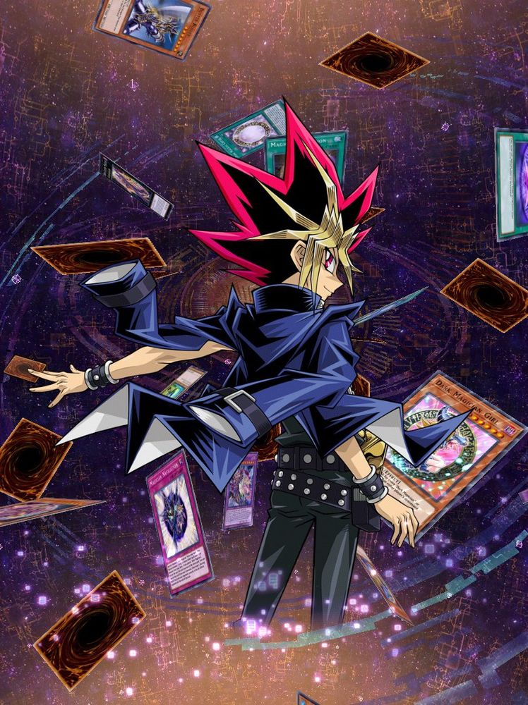 A picture from Yu-Gi-Oh! Duel Links showcasing Yami Yugi striking a pose against a background showing the cards used in my currently-equipped Deck
Also if you tap/click him in-game he says a voiceline with subtitles this is so cool I love it