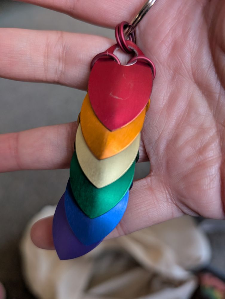 Rainbow scalemail keychain