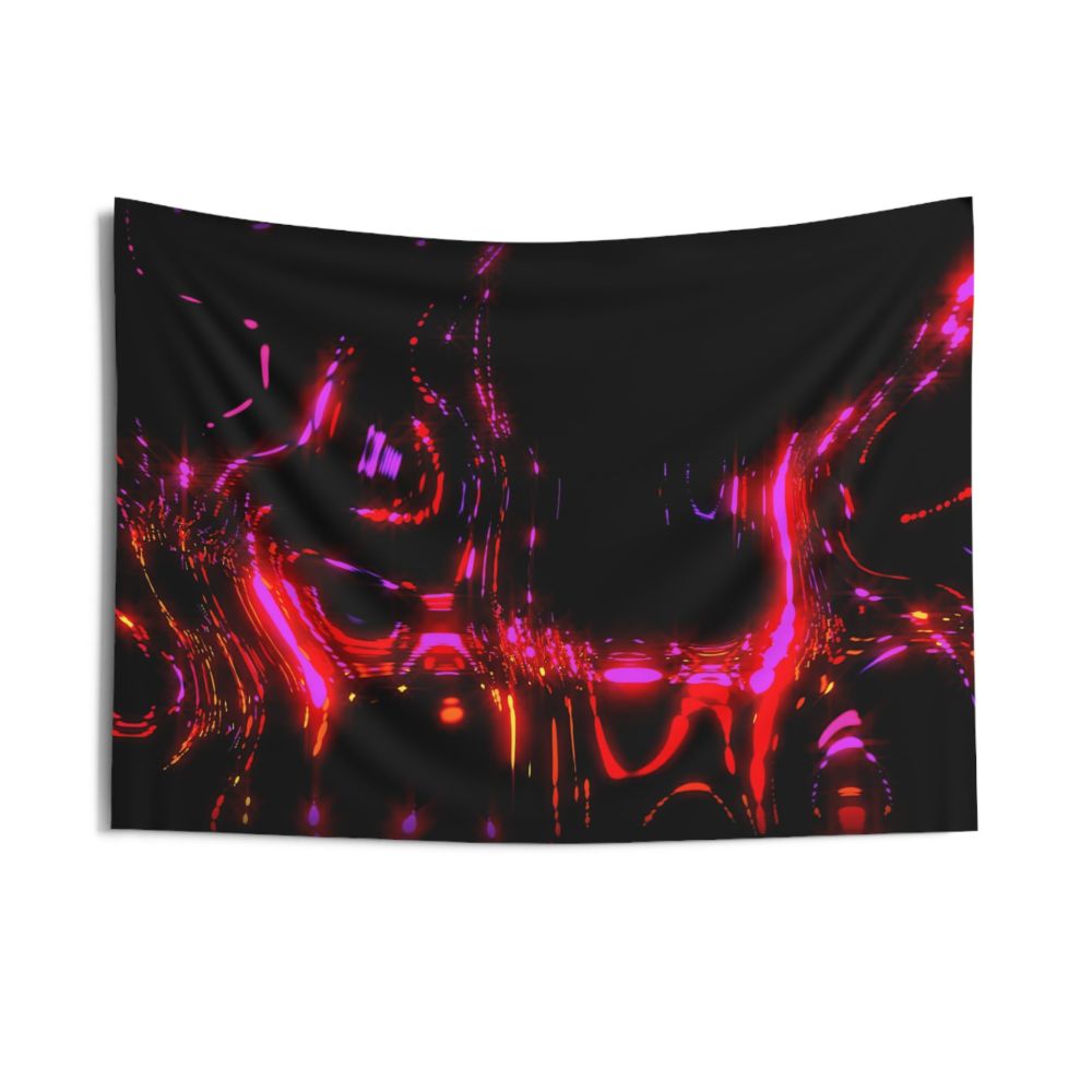 spectral blaze: heatwaves [violet particle flame] art tapestry i