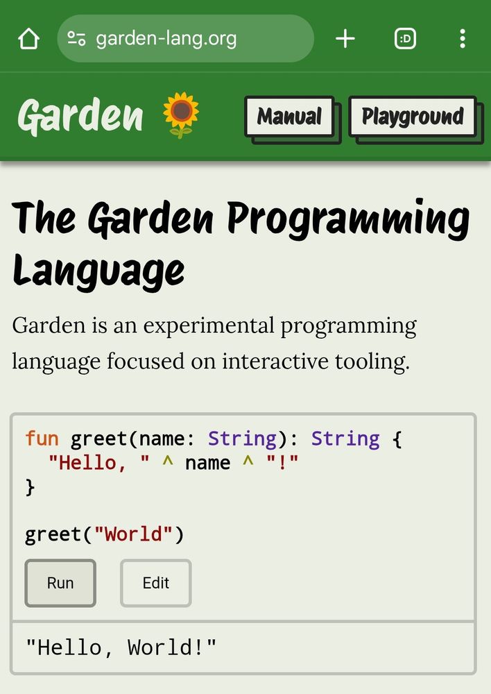 Website with run button 