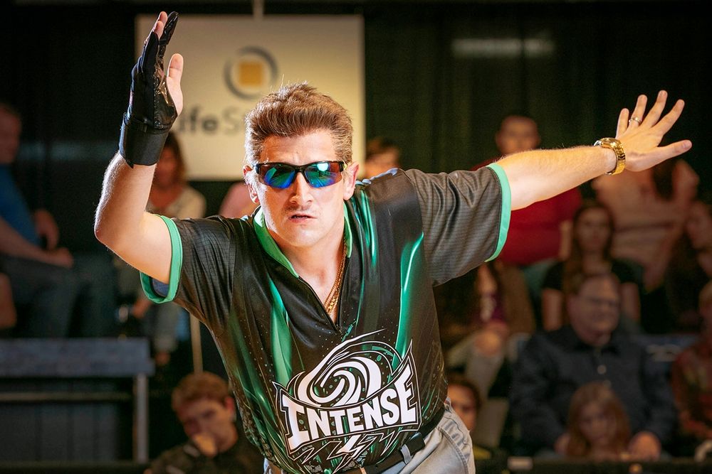 Tim Robinson in his guest role on Documentary Now, wherein he plays a professional bowler with a crass attitude whose meteoric rise to stardom is suddenly ignited by an offhand comment he makes after a particularly important strike. "SUCK MY SACK!!!" he shrieks, an obvious send-up of and tribute to the "who do you think you are, I am?!" guy. It's a really good episode of television. 