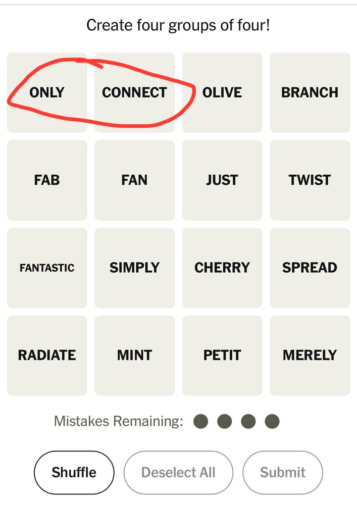 New York Times Connection Puzzle 27/10/25