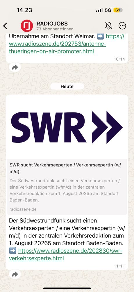 Der SWR sucht Verkehrsexpert*in ab 1. August 20265