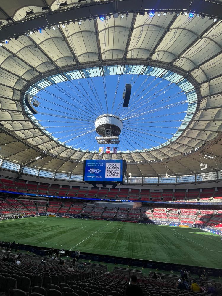 BC Place Stadium, looking thru the retractable roof