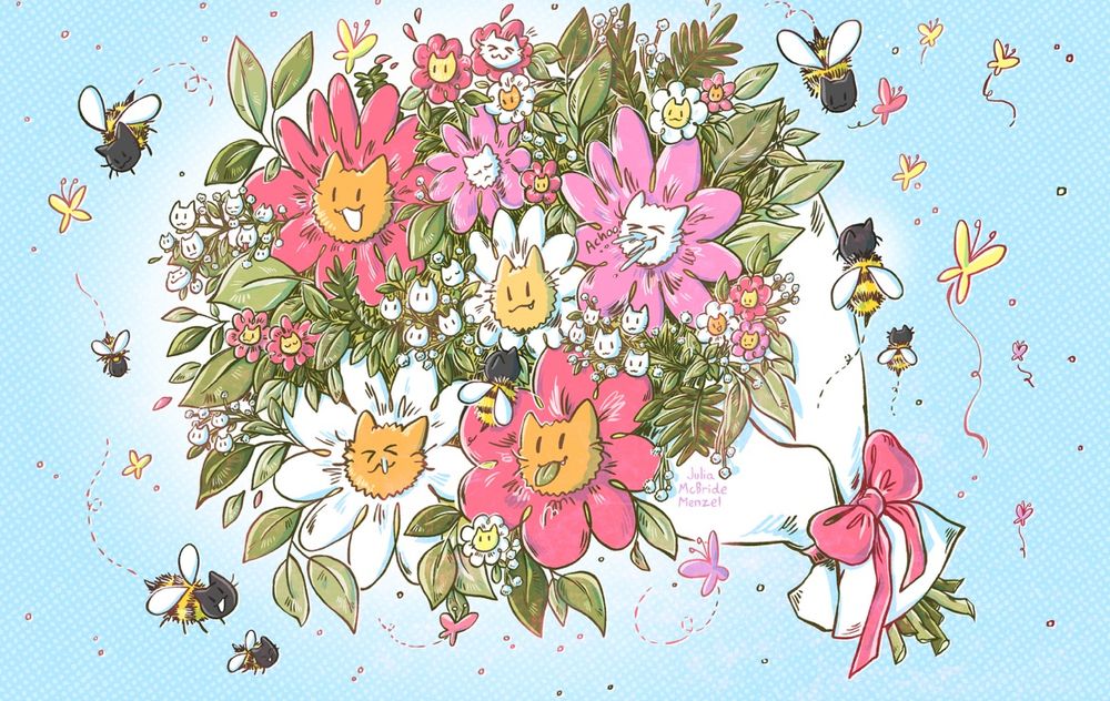 Cats as a bouquet of flowers