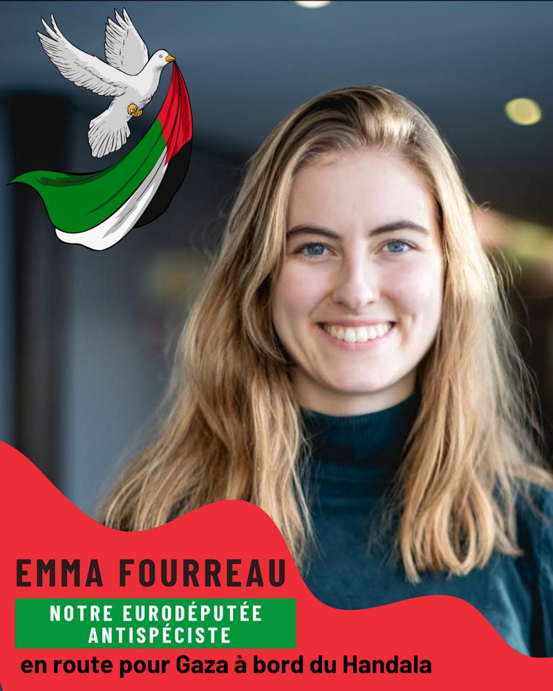 Photo de Emma , colombe qui porte le drapeau palestinien 