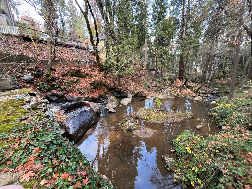 Luscious grounds and waterfalls. 