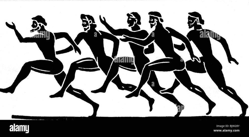 Coureurs grecs, à poil 