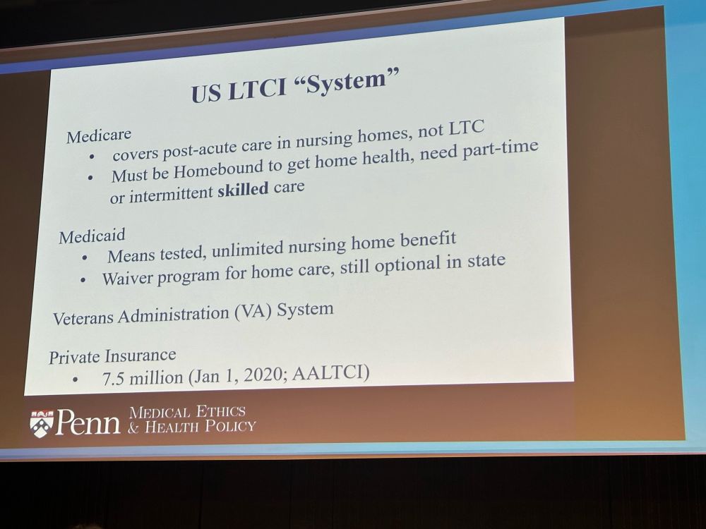 Slide showing first slide in the presentation about securing the future. US long term care insurance.