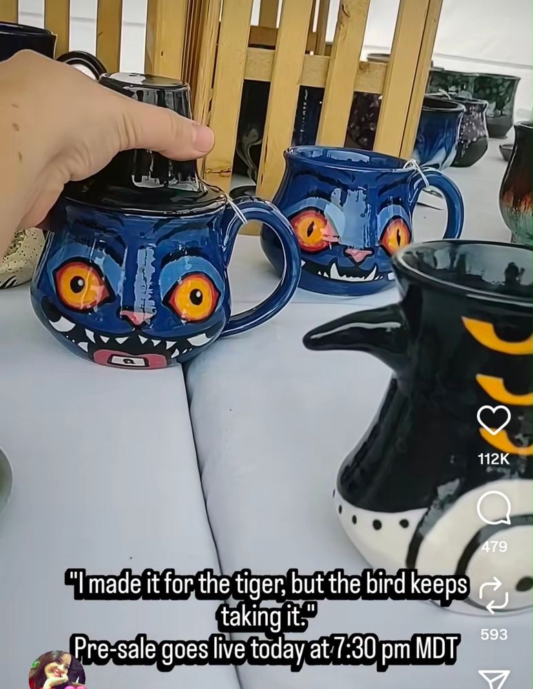 A d the porcelain HAT also fits the porcelain tiger cup, right behind it.