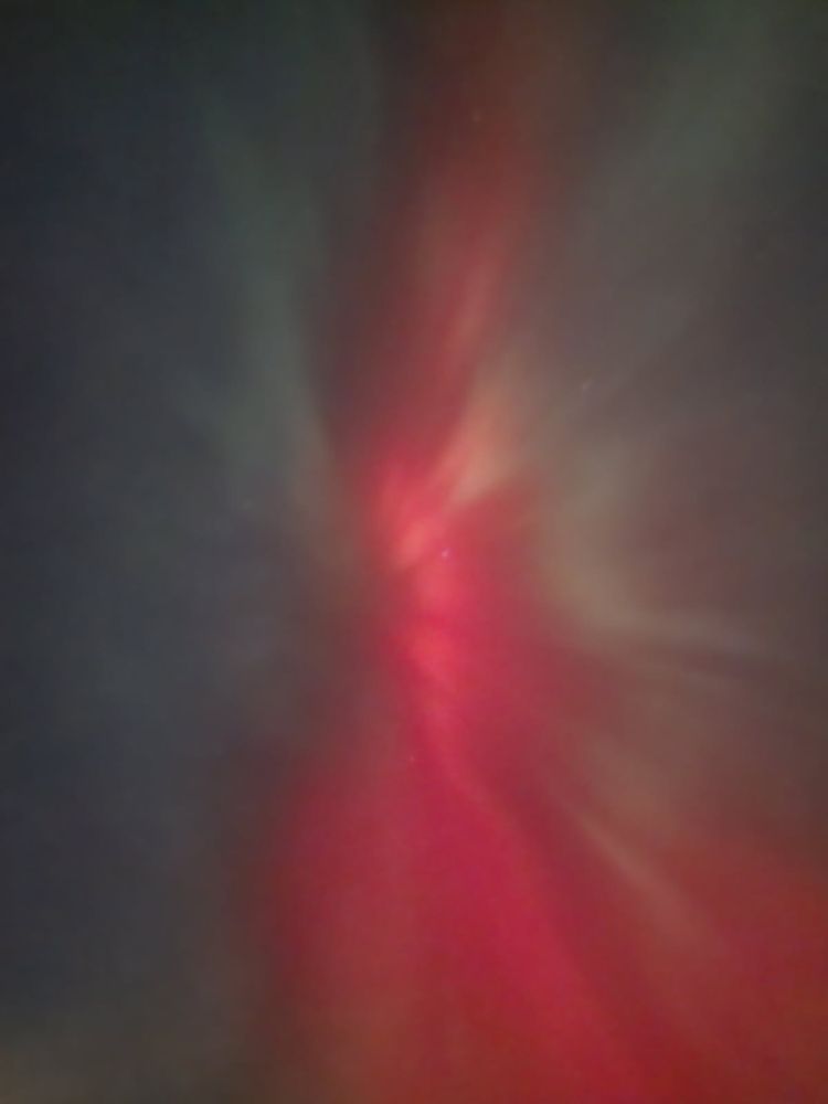 Northern lights were bright red last night.