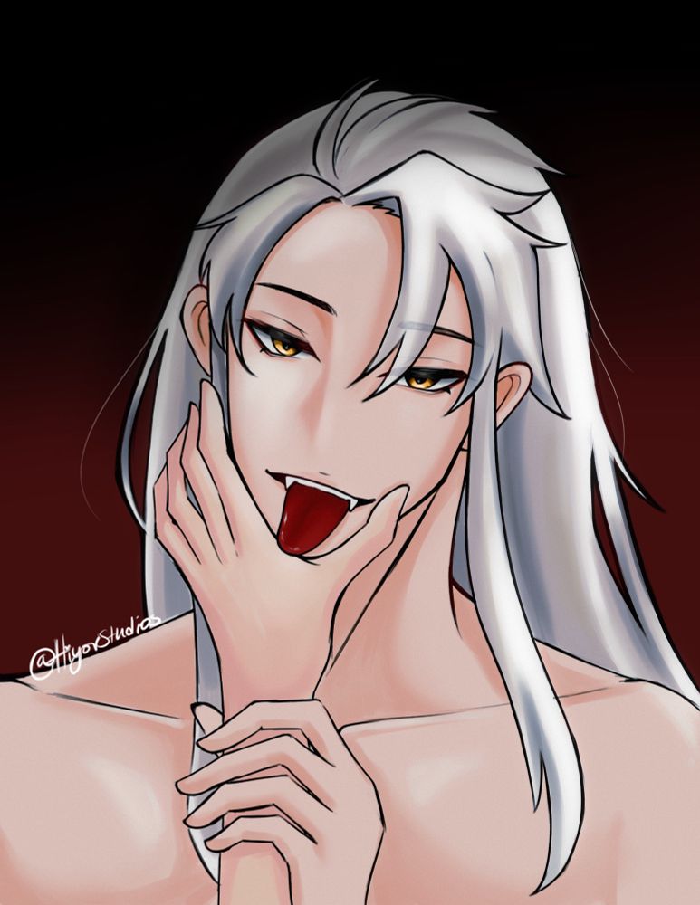 Zen Fleming is my main antagonist OC in my story universe 🩷

Here’s a little background for anyone who is curious

Zen was born way back in a time where royalty still ruled. At the time he was a petty thief. Back then he looked pretty normal but something traumatic (the loss of someone he loved dearly) caused him to spiral into insanity.

Zen has always been good at making artifacts and gadgets… if he had lived normally he would have become an amazing magic architect. However he turned towards obsession to find a way to bring someone he loved back to life. He experimented on all sorts of creatures (elfs, demons, fairies, etc)  and in the process of doing so, he also found immortality and became a corrupted Demi god.

Before he became insane he had short brown hair and deep brown eyes and tan skin from always being out but after the stress and corruption he turned into what he has now, long white hair, golden eyes, and pale skin cuz he’s always shut in now doing research.

Side note:

Im planning to draw him and his past self for a DTIYS so be on the look out for that if you want to draw one or the other or both :3