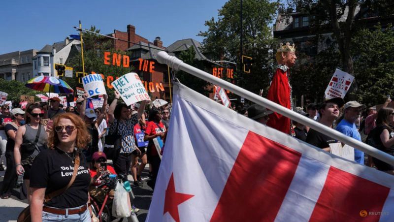 WASHINGTON: Several thousand people marched in the US capital on Saturday (Sep 6) to demand that President Donald Trump end the deployment of National Guard troops patrolling the city’s streets.Th