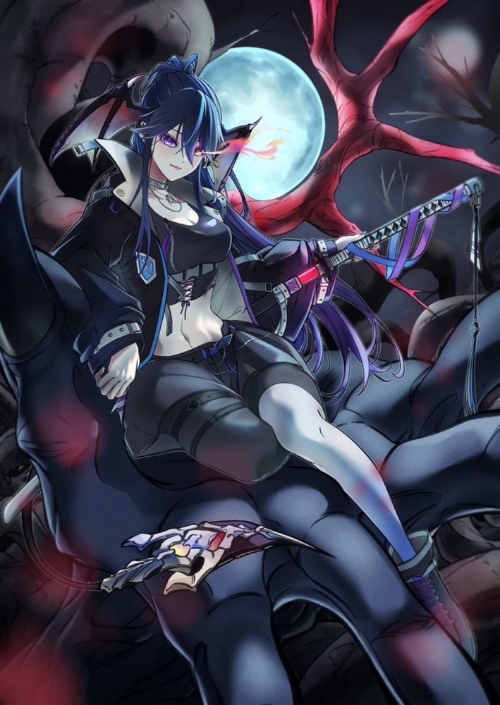 Photo of Cvlt Kanashi beckoning you to come join her in Hell. She will fight your demons for you if you keep her company 😁