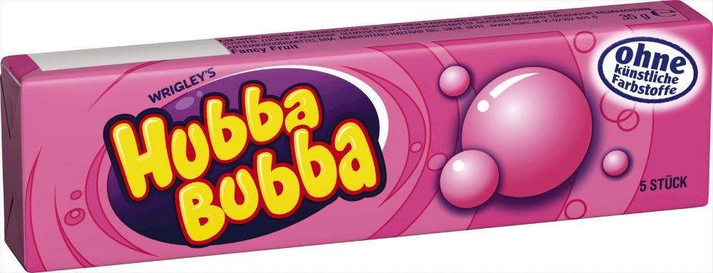 A picture of wrigleys chewing gum branded "Hubba Bubba"