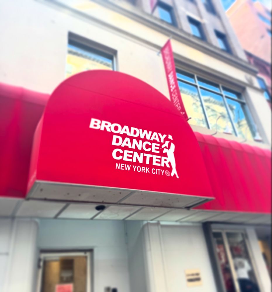 photo of the red awning at Broadway Dance Center in NYC