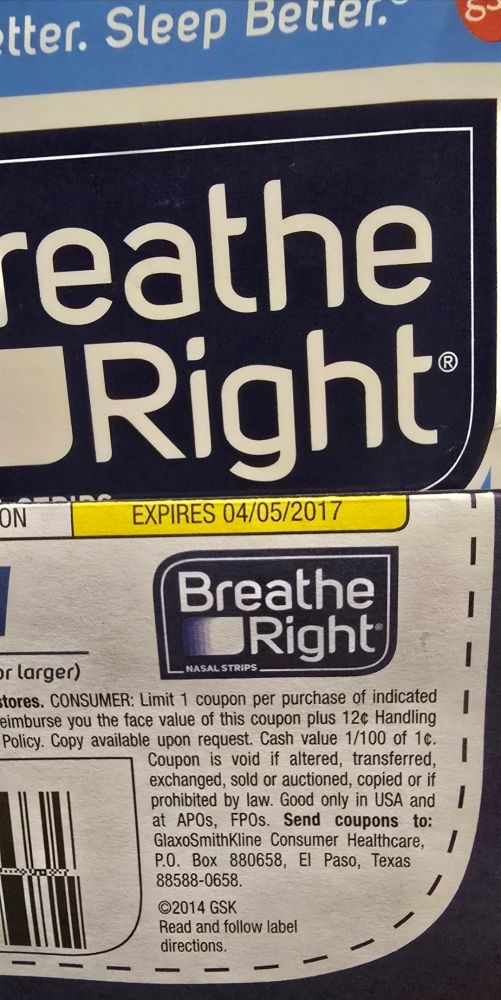 Breathe right strips coupon expired in 2017