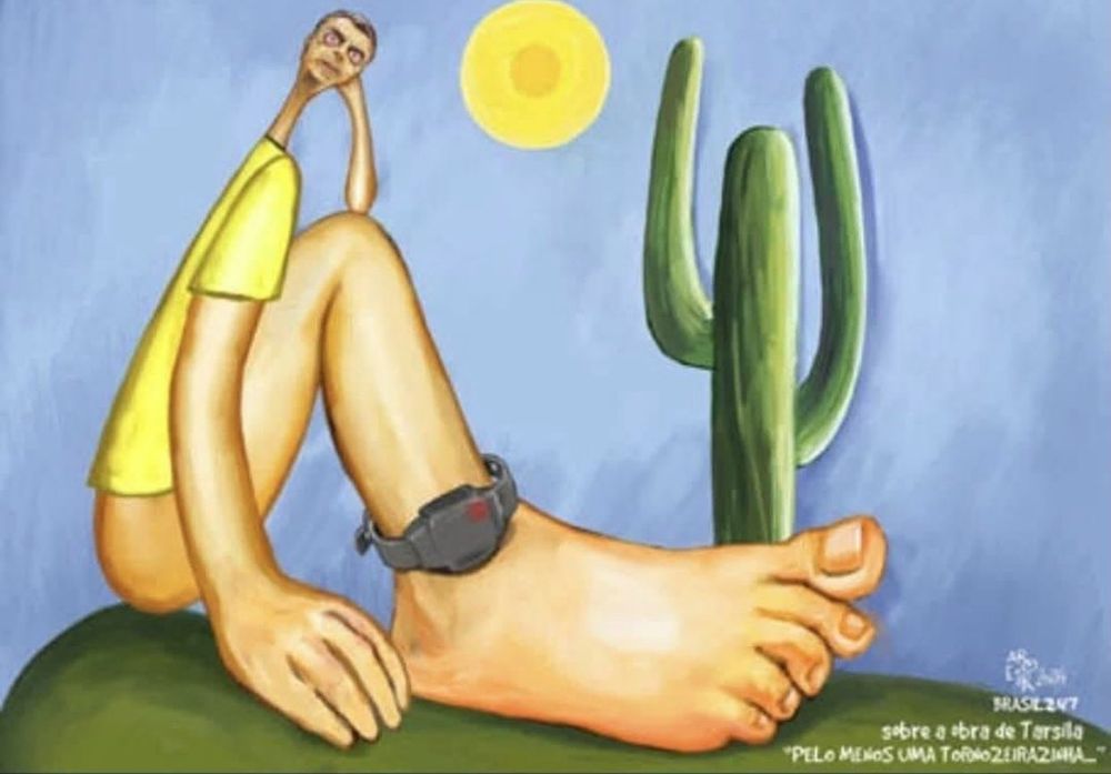 Bolsonaro na skin Abapuru da Tarsila do Amaral