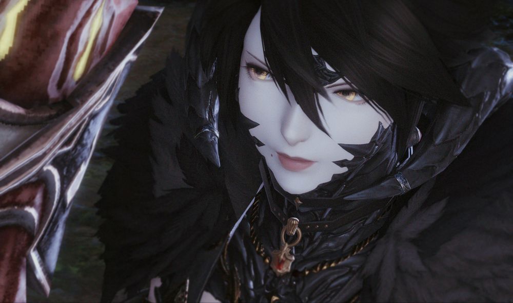 close-up to her face, her expression is focused and sharp