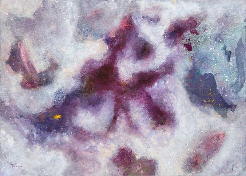 purple, blue and grey abstract painting #art