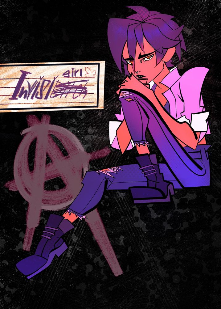 
Character from the game Dispatch, she is sitting on invisible chair :,) and laid her head on her knees