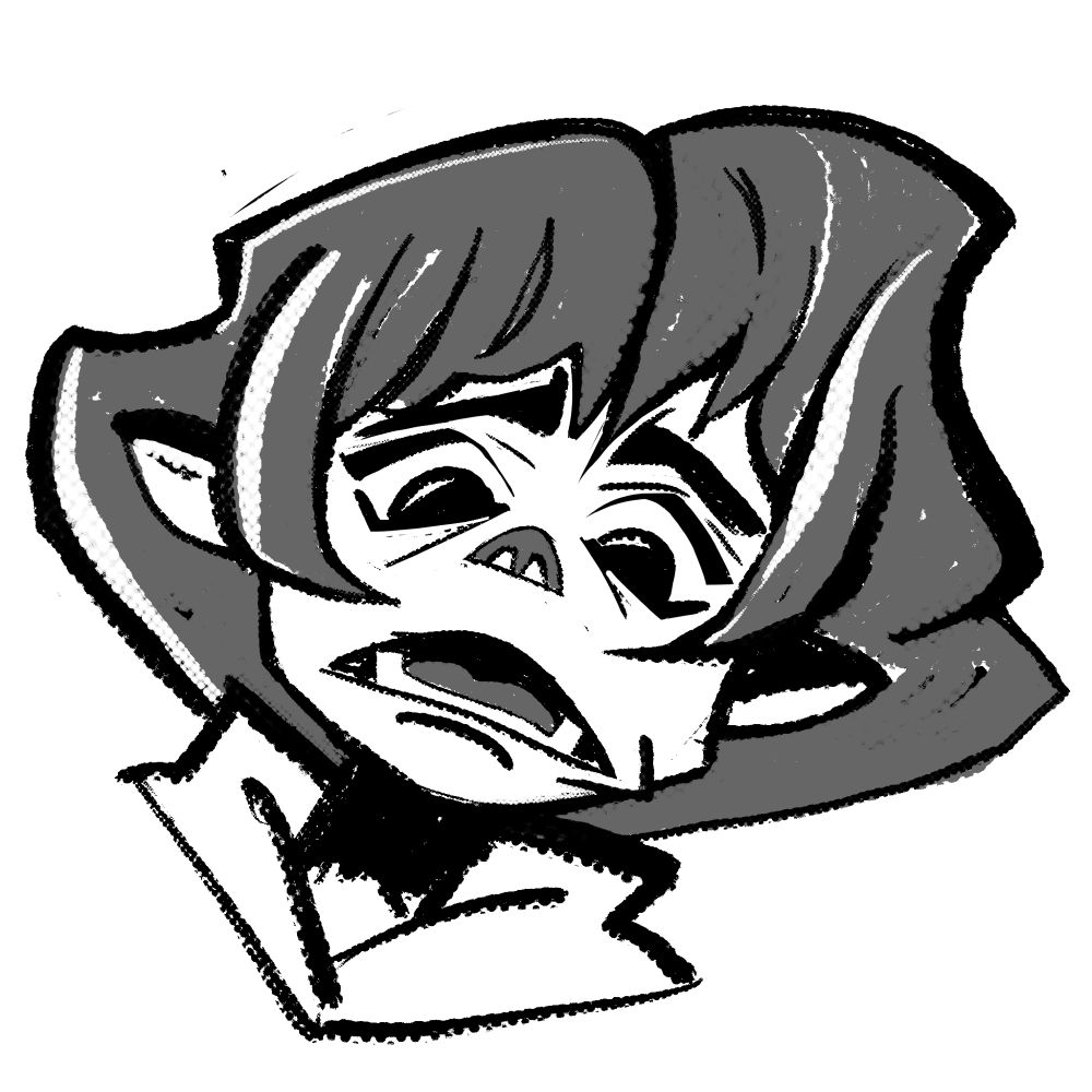 Head-sketch with kinda surprised face 
