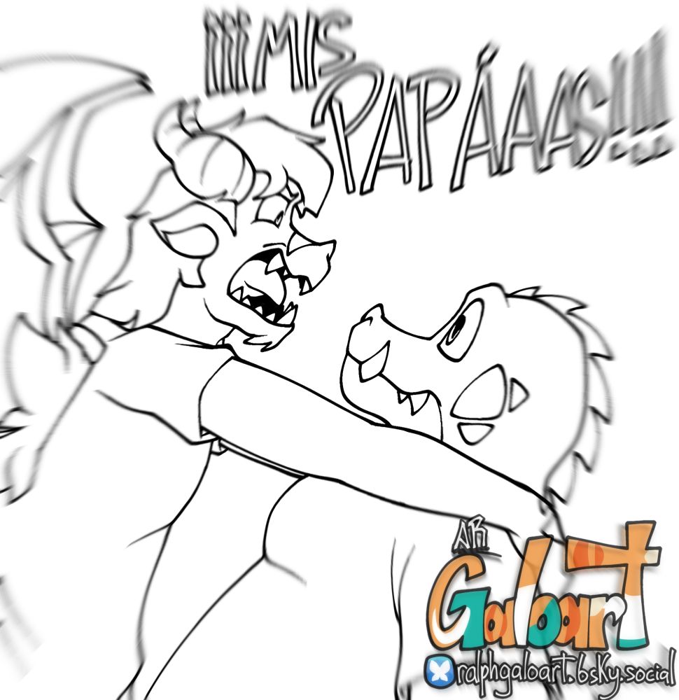 Lo mismo de antes, pero ahora con un efecto dramático de difuminado, mientras que Rafa grita más agresivamente "¡¡¡MIS PAPÁAAAAAAAS!!!".