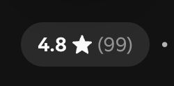 Screenshot of the Spotify review badge, which says "4.8⭐️ (99)".