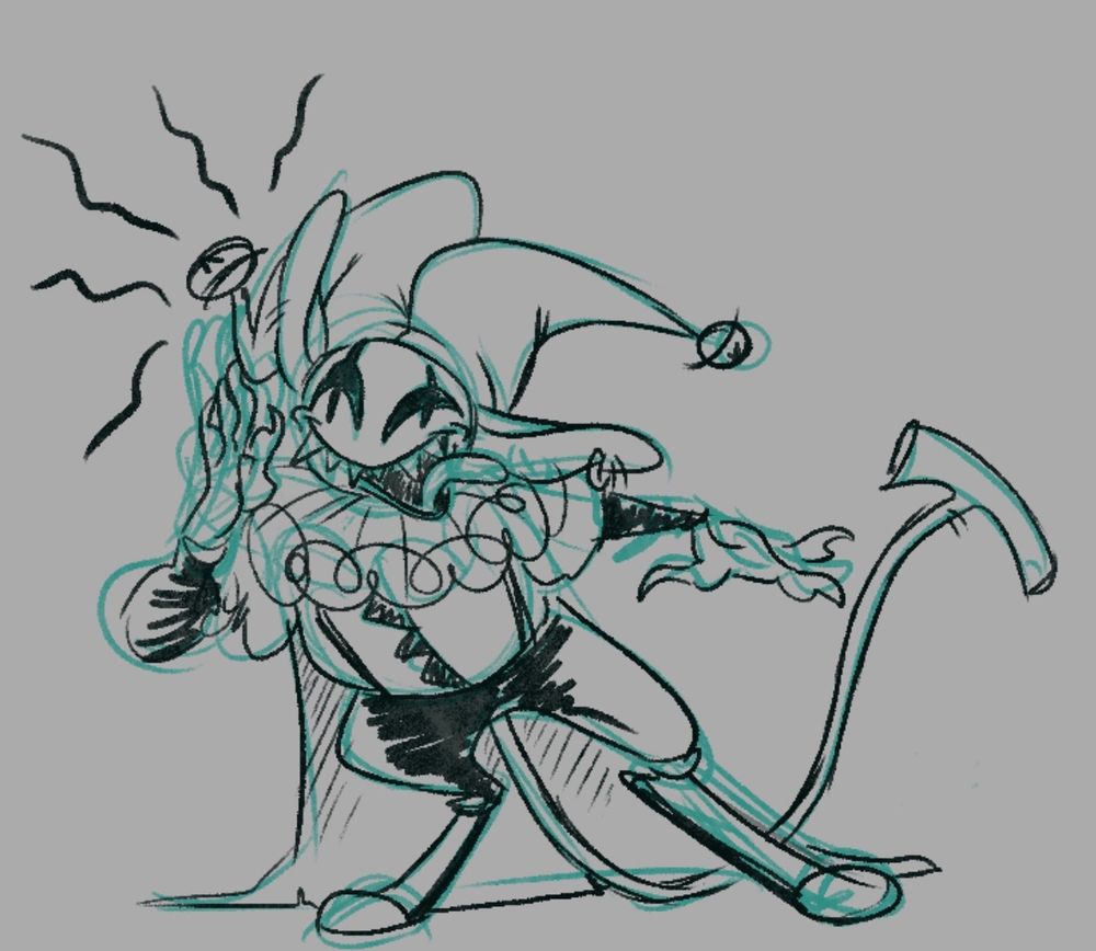 a sketch of Jevil shouting