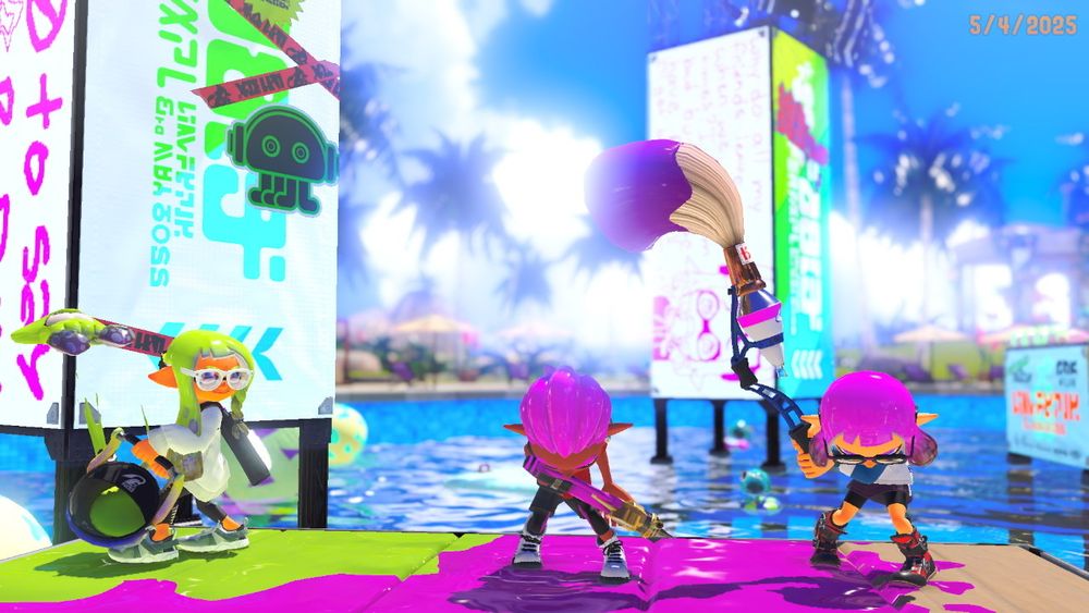 Owen and Rysali on the right looking down mourning Saihara. Hasrat looks at them confused while Saihara jumps off in squid form.