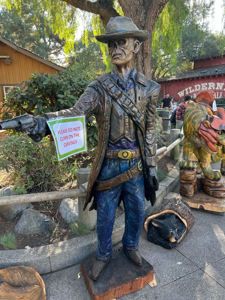 Wooden ghoul Cooper Howard carving found at Knotts Berry Farm