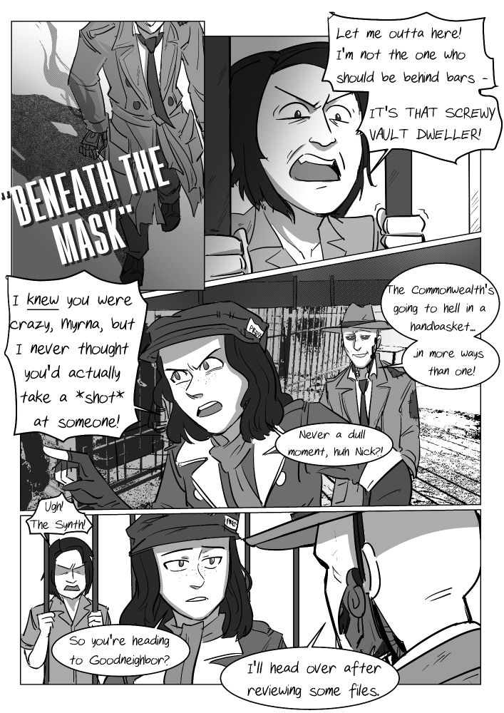 Nick Valentine and Piper Wright do some clean up in Diamond City. 