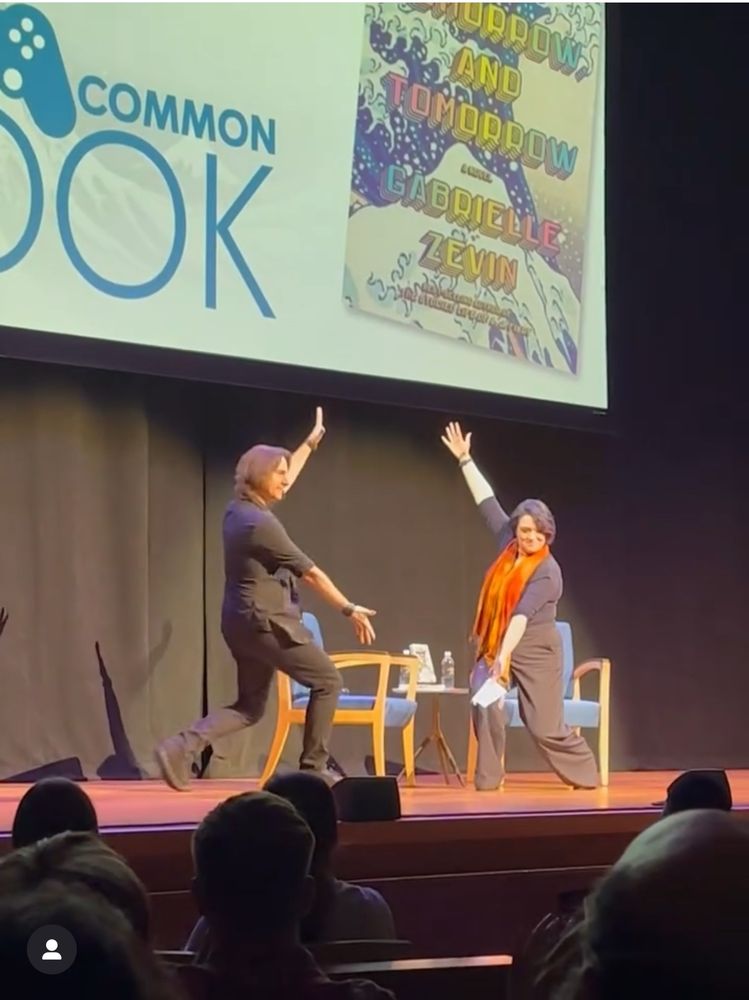 Matt Mercer and Emily Friedman in mutual hype interpretive power posing 