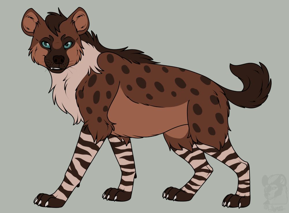 New version of my hyena fursona, Lily! That I drew last month.