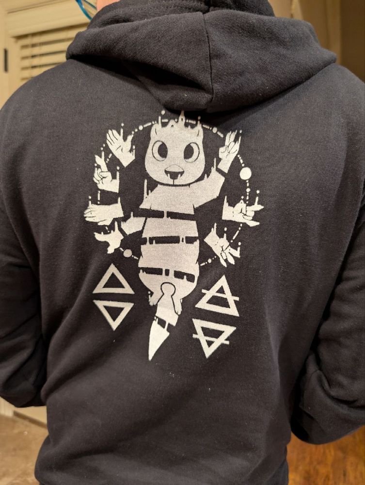 Said hoodie being worn