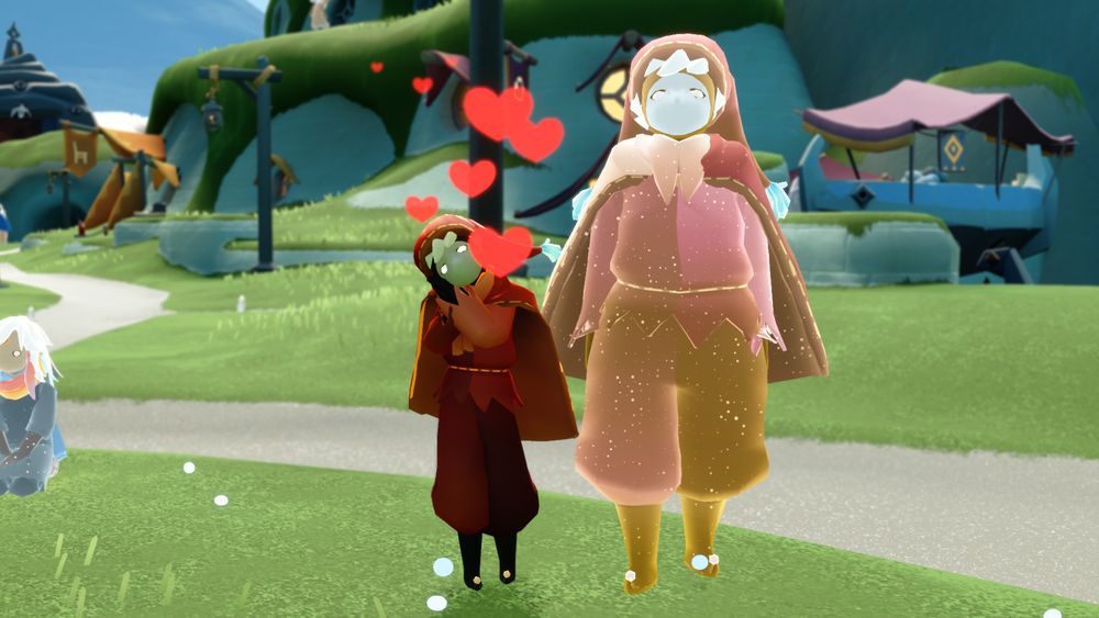 エモートLv.2。小さなハートがたくさん舞う。