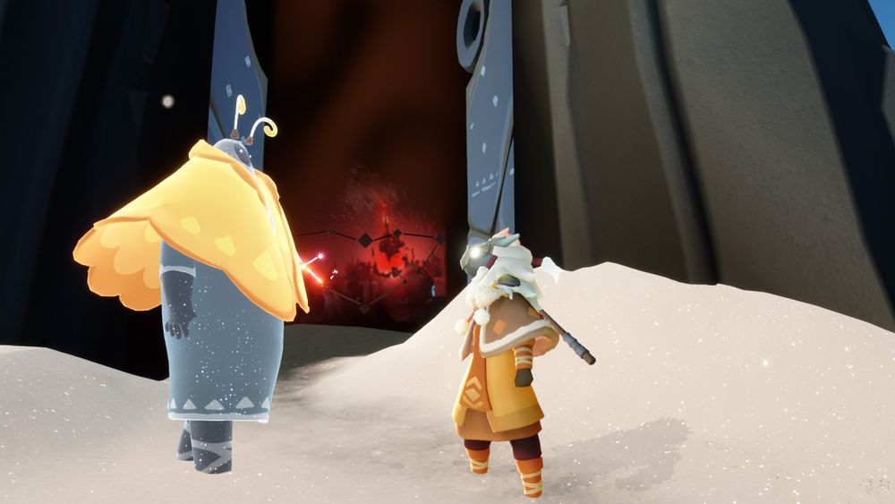 蝶々使いさんと暴風域門の前で行ってきますの撮影。