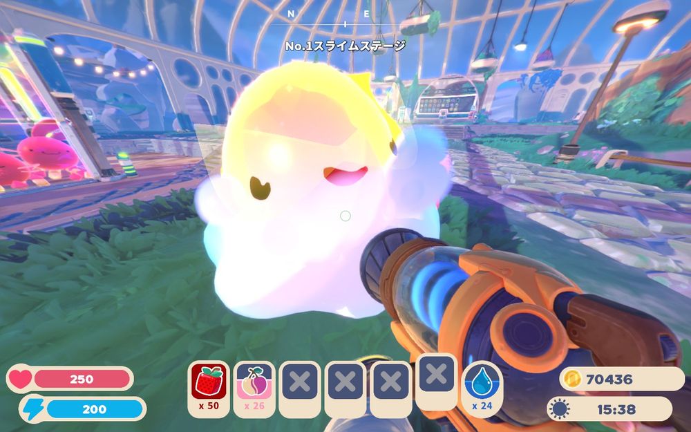 ハイパースライムとのラルゴ体。
サングラスをかけた太陽みたいな見た目のハイパーとラルゴにしたら、なんだかサングラスをかけたバイカーみたいなウタタネスライムになった。