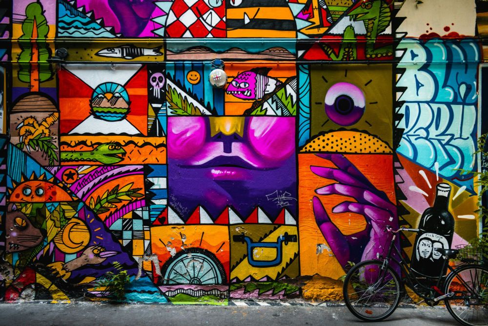 Wall of graffiti