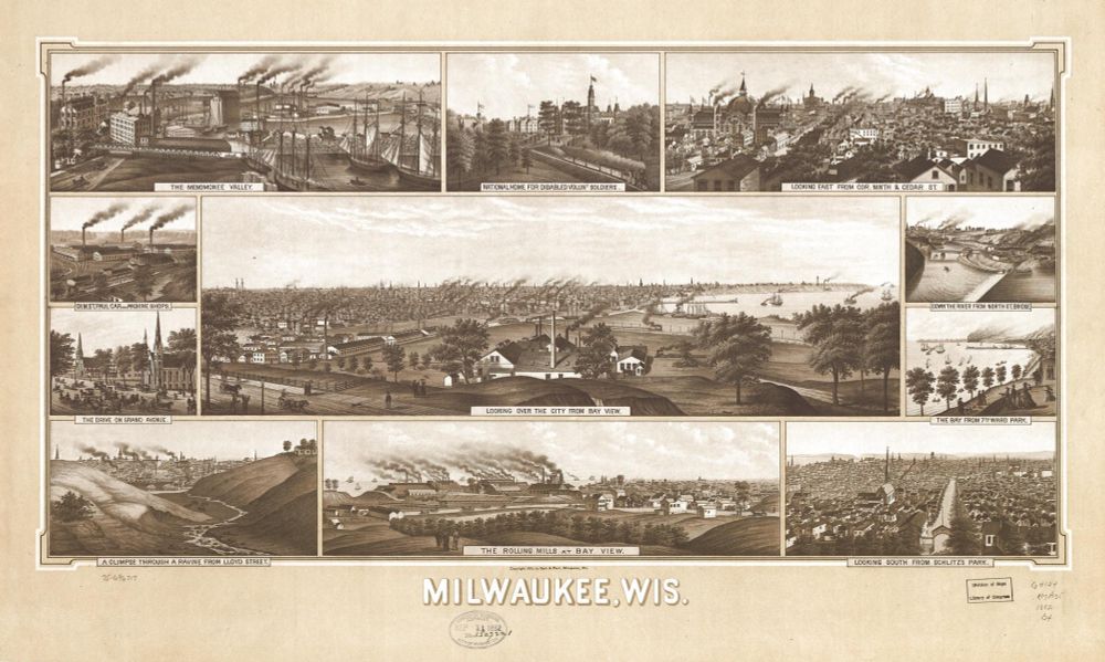 1882 map of Milwaukee, Wisconsin.

Source: https://www.loc.gov/item/75696717/