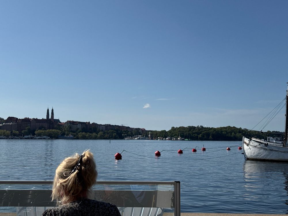 Stockholm bay with a few boats, pristine.calm water and no f*cking cars. 